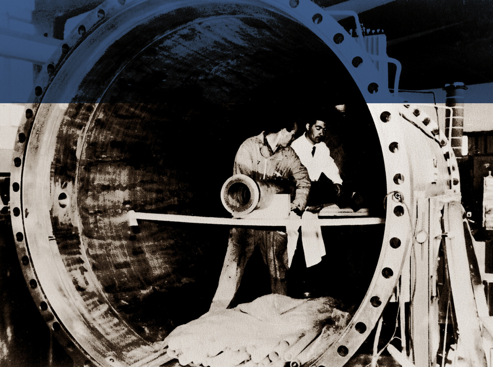 L’iniettore dell’elettrosincrotrone dei Laboratori di Frascati (INFN) nel 1958.